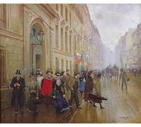 ZHAOSHAN Famous Poster Artworks Art Print Poster Leaving the Conservatoire by Jean Beraud Animal Pictures for Home Decor 60x90cm