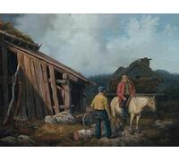 ZHAOSHAN Famous Poster Artworks Art Print Poster Man on a Animal by Knud Bergslien Animal Pictures for Home Decor 60x90cm