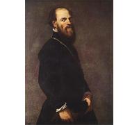 ZHAOSHAN Famous Poster Artworks Art Print Poster Man with a Golden Lace by Jacopo Robusti Tintoretto Animal Pictures for Home Decor 60x90cm