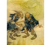 ZHAOSHAN Famous Poster Artworks Art Print Poster Manuscript Found in a Bottle by Arthur Rackham Animal Pictures for Home Decor 60x90cm