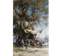 ZHAOSHAN Famous Poster Artworks Art Print Poster Market Scene by Hermann David Solomon Corrodi Animal Pictures for Home Decor 60x90cm