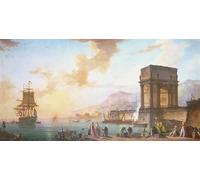 ZHAOSHAN Famous Poster Artworks Art Print Poster Morning a Capriiiccio of a Mediterranean Port by Charles Francois Lacroix De Marseille Animal Pictures for Home Decor 60x90cm