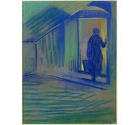 ZHAOSHAN Famous Poster Artworks Art Print Poster Old Woman Entering Pretzfeld Castle by Curt Herrmann Animal Pictures for Home Decor 60x90cm