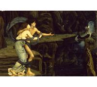 ZHAOSHAN Famous Poster Artworks Art Print Poster Orpheus and Eurydice on the Banks of the River Styx by Roddam Spencer Stanhope Animal Pictures for Home Decor 60x90cm