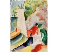 ZHAOSHAN Famous Poster Artworks Art Print Poster Picnic on the Beach by August Macke Animal Pictures for Home Decor 60x90cm