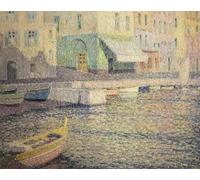 ZHAOSHAN Famous Poster Artworks Art Print Poster Port At Villefranche Sur Mer by Henri Eugene Augustin Le Sidaner Animal Pictures for Home Decor 60x90cm