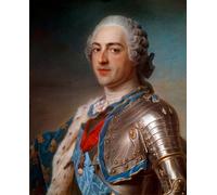 ZHAOSHAN Famous Poster Artworks Art Print Poster Portrait of Louis Xv in Armor with the Cords of the Order by Maurice Quentin De La Tour Animal Pictures for Home Decor 60x90cm