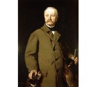 ZHAOSHAN Famous Poster Artworks Art Print Poster Portrait of Otto Von Bismarck in Hunting Clothes with His Dog by Otto Johann Heinrich Heyden Animal Pictures for Home Decor 60x90cm