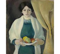 ZHAOSHAN Famous Poster Artworks Art Print Poster Portrait with Apples by August Macke Animal Pictures for Home Decor 60x90cm