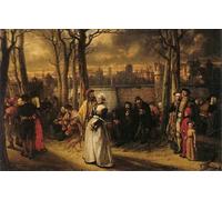 ZHAOSHAN Famous Poster Artworks Art Print Poster Promenade hors les murs Baron Jan August Hendrik Leys Animal Pictures for Home Decor 60x90cm