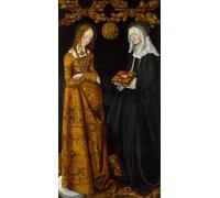 ZHAOSHAN Famous Poster Artworks Art Print Poster Saint Christine and Saint by Lucas the Elder Cranach Animal Pictures for Home Decor 60x90cm