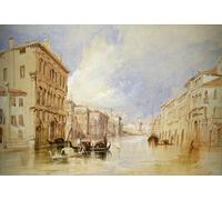 ZHAOSHAN Famous Poster Artworks Art Print Poster Shipping off the Venetian Lagoon by Bush Hardy Animal Pictures for Home Decor 60x90cm