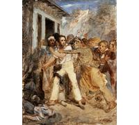 ZHAOSHAN Famous Poster Artworks Art Print Poster Study for a Battle Scene a Man Being Arrested by Henry Scheffer Animal Pictures for Home Decor 60x90cm