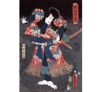 ZHAOSHAN Famous Poster Artworks Art Print Poster the Actor Ichikawa Danjuro Viii Acting in a Play by Utagawa Kunisada Animal Pictures for Home Decor 60x90cm