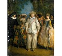ZHAOSHAN Famous Poster Artworks Art Print Poster the Actors of the Commedia Dellarte by Nicolas Lancret Animal Pictures for Home Decor 60x90cm