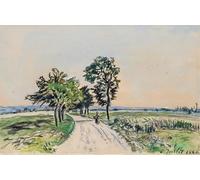 ZHAOSHAN Famous Poster Artworks Art Print Poster the Cote St to Grand Lemps Road by Johan Barthold Jongkind Animal Pictures for Home Decor 60x90cm