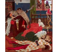 ZHAOSHAN Famous Poster Artworks Art Print Poster the Death of Sir Tristram by Madox Brown Animal Pictures for Home Decor 60x90cm