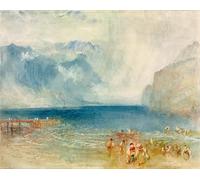 ZHAOSHAN Famous Poster Artworks Art Print Poster the First Steamer on Lake Lucerne by Mallord William Turner Animal Pictures for Home Decor 60x90cm