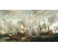 ZHAOSHAN Famous Poster Artworks Art Print Poster the Four Day s Battle June by Abraham Storck Animal Pictures for Home Decor 60x90cm
