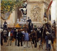 ZHAOSHAN Famous Poster Artworks Art Print Poster the Funeral of Victor place De L'etoile on June by Jean Beraud Animal Pictures for Home Decor 60x90cm