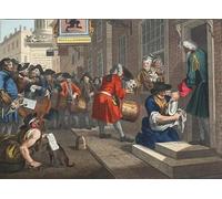 ZHAOSHAN Famous Poster Artworks Art Print Poster the Industrious prentice Out of His Time and Married to His Master's Daughter by William Hogarth Animal Pictures for Home Decor 60x90cm