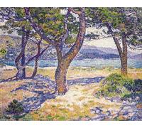 ZHAOSHAN Famous Poster Artworks Art Print Poster the Mediterranean At Le Lavandou by Théo Van Rysselberghe Animal Pictures for Home Decor 60x90cm