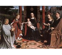 ZHAOSHAN Famous Poster Artworks Art Print Poster the Mystic Marriage of St Catherine by Gerard David Animal Pictures for Home Decor 60x90cm