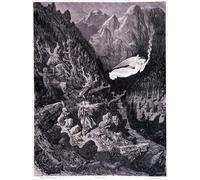 ZHAOSHAN Famous Poster Artworks Art Print Poster the Old Man Holding a Purse and His Stick Walking in a Hostile Landscape Is Surmounted by Gustave Dore Animal Pictures for Home Decor 60x90cm
