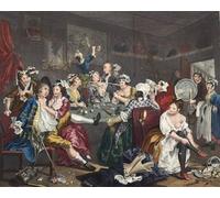 ZHAOSHAN Famous Poster Artworks Art Print Poster the Orgy Plate Iii From a Rake's Progress by William Hogarth Animal Pictures for Home Decor 60x90cm