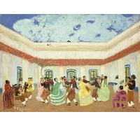 ZHAOSHAN Famous Poster Artworks Art Print Poster the Patio by Pedro Figari Animal Pictures for Home Decor 60x90cm