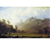 ZHAOSHAN Famous Poster Artworks Art Print Poster the Sierras Near Lake Tahoe California by Albert Bierstadt Animal Pictures for Home Decor 60x90cm