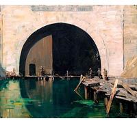 ZHAOSHAN Famous Poster Artworks Art Print Poster the Tunnel Mouth Bellicourt the Hindenburg Line: the Southern Entrance to the Tunneldecember di Arthur Streeton Animal Pictures for Home Decor 60x90cm