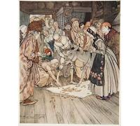 ZHAOSHAN Famous Poster Artworks Art Print Poster the Wishing Table the God Asss and the Cudgel in the Knapsack by Arthur Rackham Animal Pictures for Home Decor 60x90cm