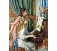 ZHAOSHAN Famous Poster Artworks Art Print Poster Two Young Girls At the Piano by Pierre Auguste Renoir Animal Pictures for Home Decor 60x90cm