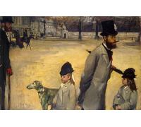 ZHAOSHAN Famous Poster Artworks Art Print Poster Viscount Lepic and His Daughters Crossing the Place De La Concorde by Edgar Degas Animal Pictures for Home Decor 60x90cm
