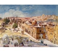 ZHAOSHAN Famous Poster Artworks Art Print Poster West Side of Temple Area From Barracks Near the Site of the Tower of Antonia by Fulleylove Animal Pictures for Home Decor 60x90cm