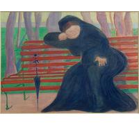 ZHAOSHAN Famous Poster Artworks Art Print Poster Widow on the Bench by Marianne Von Werefkin Animal Pictures for Home Decor 60x90cm