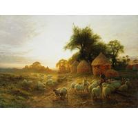 ZHAOSHAN Famous Poster Artworks Art Print Poster Yon Yellow Sunset Dying in the West by Farquharson Animal Pictures for Home Decor 60x90cm