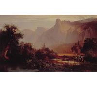 ZHAOSHAN Famous Poster Artworks Art Print Poster Yosemite Valley by Thomas Hill Animal Pictures for Home Decor 60x90cm
