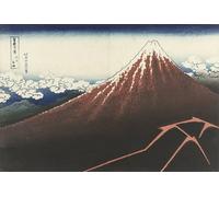 ZHAOSHAN Vintage Pictures Printed Graffiti Print a Thanderstorm Below the Summit by Katsushika Hokusai Portrait Canvas Image for Home Decor 60x90cm