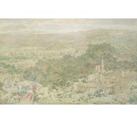 ZHAOSHAN Vintage Pictures Printed Graffiti Print a View of the Ancient City of Tlos in Lycia by Richard Dadd Portrait Canvas Image for Home Decor 60x90cm