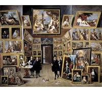 ZHAOSHAN Vintage Pictures Printed Graffiti Print Archduke Leopold Wilhelm in His Gallery in Brussels by David Teniers the Younger Portrait Canvas Image for Home Decor 60x90cm