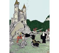 ZHAOSHAN Vintage Pictures Printed Graffiti Print Battle Between King Arthur and the Black Knight in by Howard Pyle Portrait Canvas Image for Home Decor 60x90cm