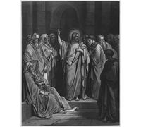 ZHAOSHAN Vintage Pictures Printed Graffiti Print Bible Jesus Preaching in the Synagogue by Gustave Dore Portrait Canvas Image for Home Decor 60x90cm