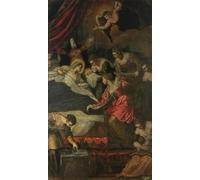 ZHAOSHAN Vintage Pictures Printed Graffiti Print Birth of the Virgin by Jacopo Robusti Tintoretto Portrait Canvas Image for Home Decor 60x90cm