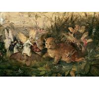ZHAOSHAN Vintage Pictures Printed Graffiti Print Cat Amongst by Anster Fitzgerald Portrait Canvas Image for Home Decor 60x90cm