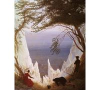 ZHAOSHAN Vintage Pictures Printed Graffiti Print Chalk cliffs on Rügen by Caspar David Friedrich Portrait Canvas Image for Home Decor 60x90cm