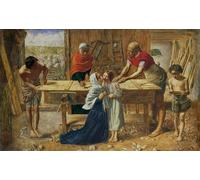 ZHAOSHAN Vintage Pictures Printed Graffiti Print Christ in the House of His Parents by John Everett Millais Portrait Canvas Image for Home Decor 60x90cm