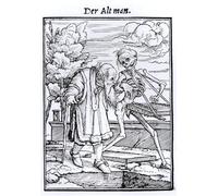 ZHAOSHAN Vintage Pictures Printed Graffiti Print Death and the Old Man by Hans Holbein Der Jüngere Portrait Canvas Image for Home Decor 60x90cm