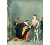 ZHAOSHAN Vintage Pictures Printed Graffiti Print Don Pedro of Toledo Kissing the Sword of Henry Iv by Jean Auguste Ingres Portrait Canvas Image for Home Decor 60x90cm
